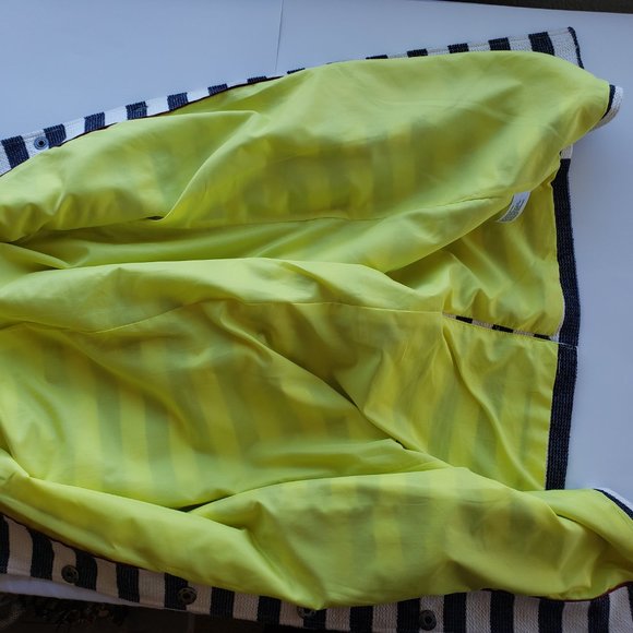 Spring Coat Long Trench Jacket Striped Cuffed - Picture 11 of 12